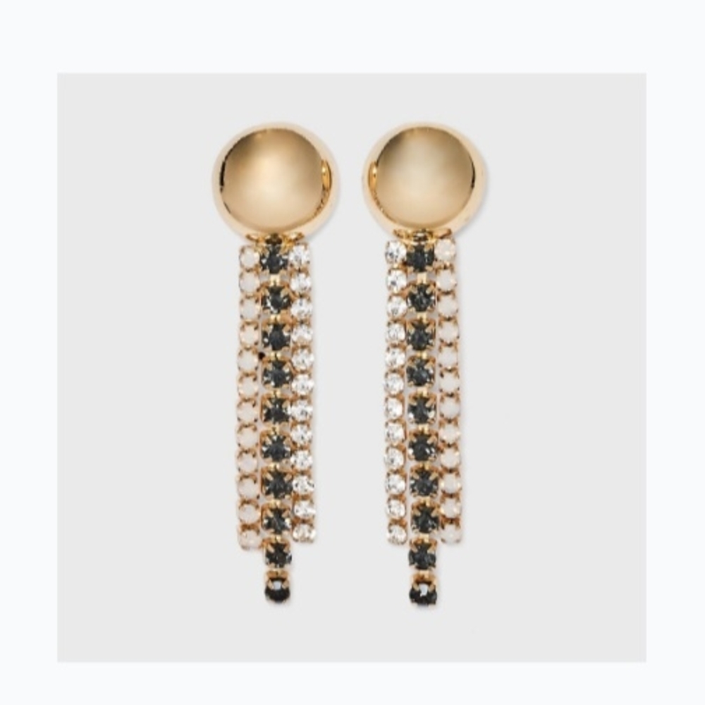 Elegant Gold and Black Dangle Earrings